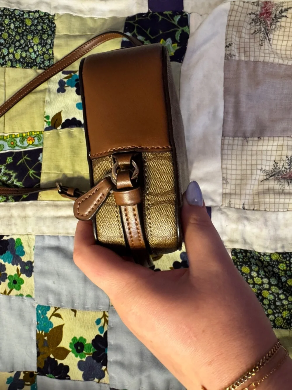 Authentic Coach Mini Camera Bag in Signature Coated Canvas